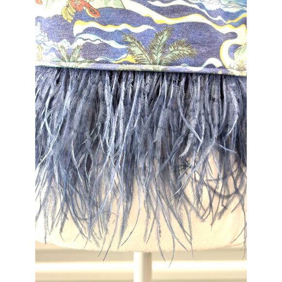 Le Superbe Hula House Party Top, Hawaii, Feather Trim, Sample, Women’s Size S - Picture 3 of 8